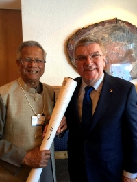 Yunus and IOC President Discuss on Adding Social Dimension to Sports World Yunus and IOC President Discuss on Adding Social Dimension to Sports World