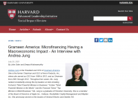 Grameen America: Microfinancing Having a Macroeconomic Impact - An Interview with Andrea Jung Grameen America: Microfinancing Having a Macroeconomic Impact - An Interview with Andrea Jung