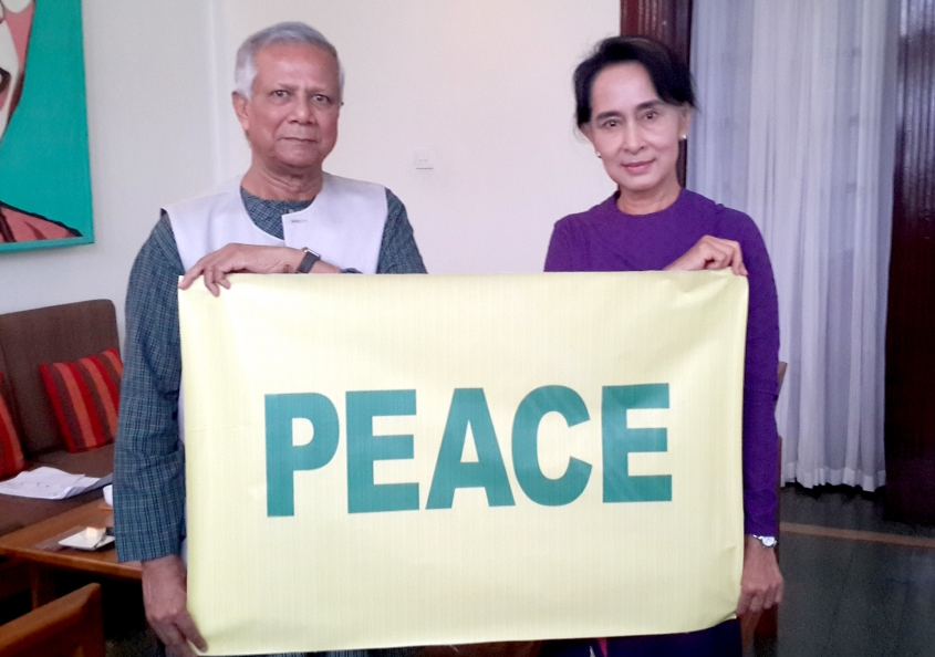 Yunus and Aung San Suu Kyi discuss People-Centric Economy for Myanmar Yunus and Aung San Suu Kyi discuss People-Centric Economy for Myanmar