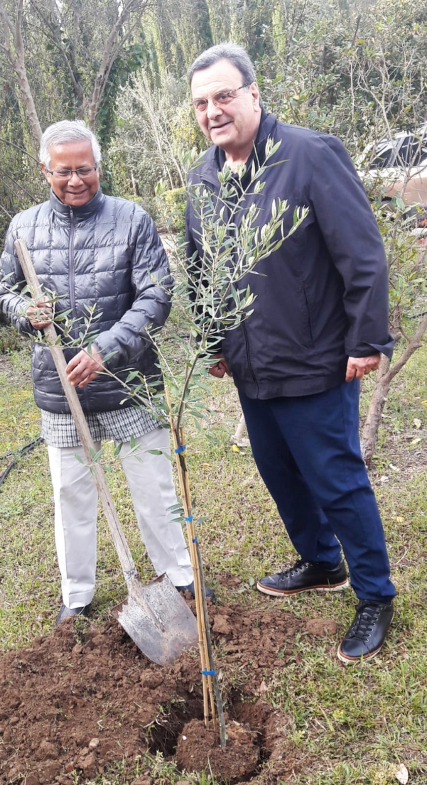Yunus Plants Tree in International Olympic Academy in Olympia, Greece, And Agrees to launch Joint Programme Yunus Plants Tree in International Olympic Academy in Olympia, Greece, And Agrees to launch Joint Programme