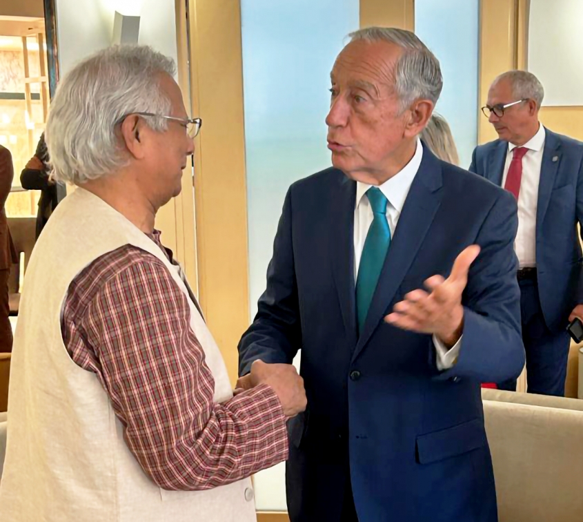 YUNUS EXCHANGES HIS VIEWS WITH PORTUGUESE PRESIDENT YUNUS EXCHANGES HIS VIEWS WITH PORTUGUESE PRESIDENT