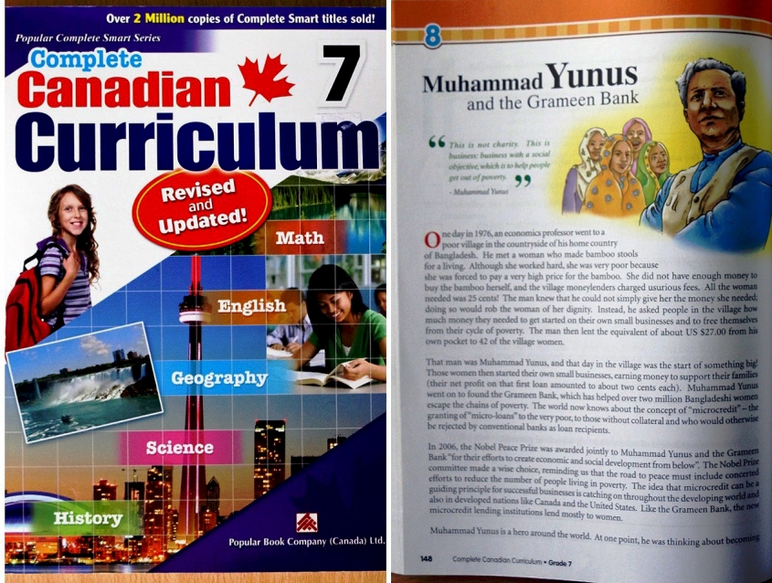 Yunus featured in Canadian High School Text Book Yunus featured in Canadian High School Text Book